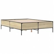 vidaXL Bett Bettgestell Sonoma-Eiche 160x200 cm Holzwerkstoff und Metall