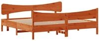 vidaXL Bett Massivholzbett ohne Matratze Wachsbraun 180x200 Kiefernholz