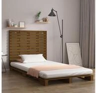 vidaXL Bett, Wand-Kopfteil Honigbraun 106x3x91,5 cm Massivholz Kiefer