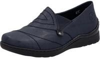 Slipper RIEKER, Damen, Gr. 36, blau (nachtblau), Lederimitat, unifarben, Schuhe