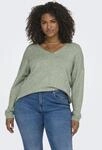 V-Ausschnitt-Pullover ONLY CARMAKOMA "CARMARGARETA LS PULLOVER KNT NOOS", Damen, Gr.