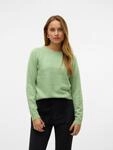 Rundhalspullover VERO MODA "VMDOFFY LS O-NECK BLOUSE GA NOOS", Damen, Gr. M, gr&uuml;n