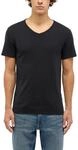 V-Shirt MUSTANG "Amado-V-neck", Herren, Gr. L, schwarz (jet schwarz), Jersey,
