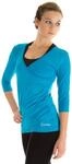 Wickelshirt WINSHAPE "WS3", Damen, Gr. XS, blau (t&uuml;rkis), 90% Baumwolle, 10%