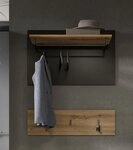 xonox.home Schuhschrank Garderobenpaneel Canu, grau /Artisan Eiche Wandgarderobe