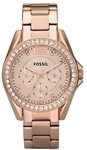 Fossil Multifunktionsuhr RILEY ES2811, Quarzuhr, Armbanduhr, Damenuhr, Datum,