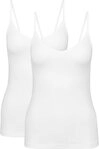 CALIDA Spaghettitop Benefit Women (2er Pack) V-Ausschnitt, Single Jersey...