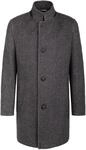 Wollmantel BUGATTI, Herren, Gr. 48, grau (dunkelgrau), 40% Wolle, 30% Polyamid, 30%