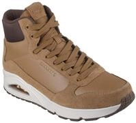 Sneaker SKECHERS "UNO", Herren, Gr. 41, braun (whiskey, schwarz), Lederimitat, Mesh,