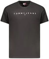 Tommy Hilfiger Equestrian T-Shirt Herren T-Shirt Schwarz: Kurzarm, Rundhals, 95%