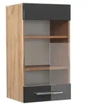 Vicco Glash&auml;ngeschrank Fame-Line, Anthrazit Hochglanz/Goldkraft Eiche, 40 cm...