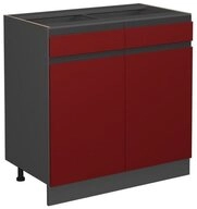 Vicco Unterschrank R-Line, Rot/Anthrazit, 80 cm J-Shape, ohne Arbeitsplatte...