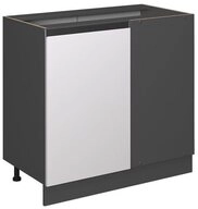 Vicco Eckunterschrank R-Line, Wei&szlig;/Anthrazit, 86 cm J-Shape, ohne Arbeitsplatte