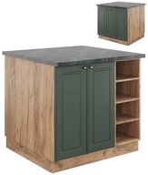 Vicco Unterschrank Fame-Line, Gr&uuml;n-Gold Landhaus/Eiche, 90 cm ohne...
