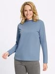 Stehkragenshirt CLASSIC BASICS "Stehkragen-Shirt", Damen, Gr. 48, bleu, 100%