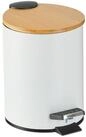 relaxdays M&uuml;lleimer Bad M&uuml;lleimer 3 l mit Bambusdeckel, wei&szlig;