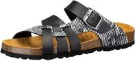 Pantolette LICO "Pantolette Bioline Flora", Damen, Gr. 36, schwarz, Synthetik, Schuhe