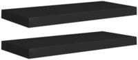 vidaXL Wandregal, Schweberegale 2 Stk. Schwarz 60x23,5x3,8cm MDF