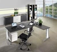 KERKMANN Schreibtisch Schreibtisch Artline Holzdekor / Anbau C-Fu&szlig; 180x180x68-82cm