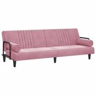 vidaXL Schlafsofa, Sofa mit Armlehnen Rosa Samt