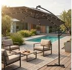 Swing&Harmonie Sonnenschirm mit LED Beleuchtung Luxus Ampelschirm 300 / 350cm,...