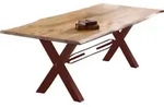 SIT Esstisch, mit Baumkante wie gewachsen beige|braun 200 cm x 76 cm x 100 cm