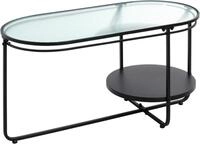 HAKU Couchtisch Sofatisch, Wohnzimmertisch (1-St), oval - aus Metall Schwarz...