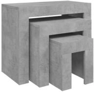 vidaXL Ablagetisch, Satztische 3-tlg. Betongrau Holzwerkstoff