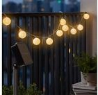 Spetebo LED-Girlande Solar Beleuchtung 10 Lampions - wei&szlig;, 10-flammig, solar