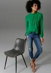 Langarmbluse ANISTON CASUAL, Damen, Gr. 34, gr&uuml;n, Georgette, Obermaterial: 100%