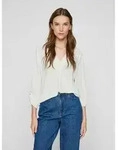 Vila Blusenshirt VIJOSA 3/4 V-NECK TOP - NOOS wei&szlig; S (36)