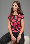 Shirtbluse BRUNO BANANI, Damen, Gr. 36, rot (schwarz, rot eco), Satin, Obermaterial: