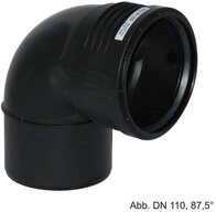 GEBERIT Wasserrohr Geberit Silent-PP Bogen mit 1 Muffe, DN 75-87,5&deg;