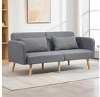 HOMCOM Schlafsofa 3-Sitzer-Sofa, Bettfunktion, verstellbare Armlehne,...