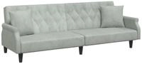 vidaXL Schlafsofa, Sofa mit Armlehnen Hellgrau Samt