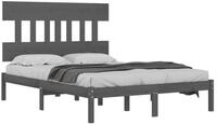 vidaXL Bett Massivholzbett Grau 200x200 cm
