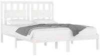 vidaXL Bett Massivholzbett Wei&szlig; Kiefer 160x200 cm