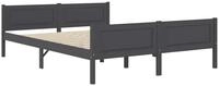 vidaXL Bett Massivholzbett Kiefer Grau 160x200 cm