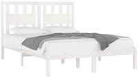vidaXL Bett Massivholzbett Wei&szlig; Kiefer 180x200 cm