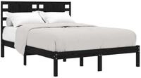 vidaXL Bett Massivholzbett Schwarz Kiefer 200x200 cm