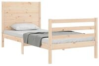 vidaXL Bett Massivholzbett mit Kopfteil 100x200 cm