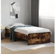 vidaXL Bettgestell, Bettrahmen R&auml;uchereiche 100x200 cm Holzwerkstoff und Metall