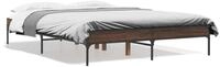 vidaXL Bettgestell, Bettrahmen Braun Eichen-Optik 135x190 cm Holzwerkstoff...