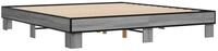 vidaXL Bett Bettgestell Grau Sonoma 200x200 cm Holzwerkstoff und Metall
