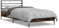 vidaXL Bettgestell, Bettrahmen R&auml;uchereiche 90x200 cm Holzwerkstoff und Metall