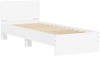 vidaXL Bettgestell 90 x 200 cm Bettgestell mit Kopfteil Wei&szlig; 90x200 cm...