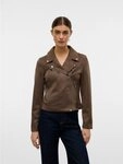 Vero Moda Bikerjacke VMJOSE SHORT FAUX SUEDE JACKET GA NOOS mit asymetrischem