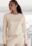 Bench. Loungewear Sweatshirt mit gl&auml;nzender Logostickerei, Loungewear