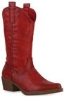 VAN HILL 840208 Cowboystiefel Damen Cowboystiefel Stiefel Stickereien Holzoptikabsatz