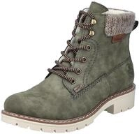 Winterstiefelette RIEKER, Damen, Gr. 38, gr&uuml;n (khaki), Lederimitat, Textil, used,